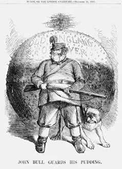 Christmas Pudding Gallery: John Bull guards his Pudding, 1859