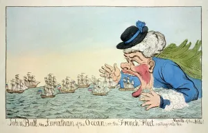 Swallowing Prints: John Bull the Leviatan of the Ocean or the French Fleet sailing into the Mouth of