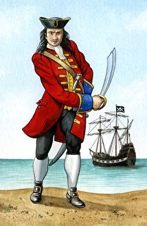 Military Equipment Gallery: John Calico Jack Rackham, (1680-1720), English Pirate Captain.Artist: Karen Humpage