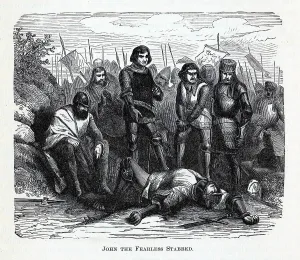 John Ii Prints: John the Fearless Stabbed, 1882. Artist: Anonymous