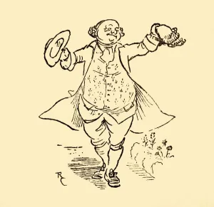 Cowper Prints: John Gilpins friend lends him a wig and a hat, 1878, (c1918). Creator: Randolph Caldecott