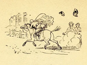 Cowper Prints: John Gilpins horse bolts, and his hat and wig blow off