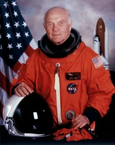John H Glenn, American astronaut, May 1998