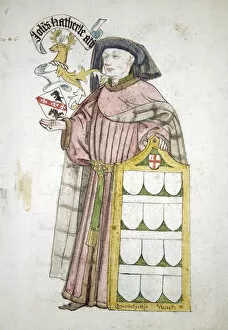 Alderman Of London Collection: John Hatherle, Lord Mayor 1442-1443, in aldermanic robes, c1450