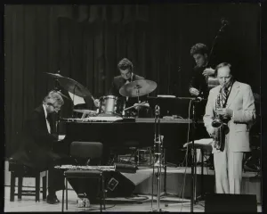 Alec Prints: John Horler, Tony Kinsey, Alec Dankworth and John Dankworth performing in London, 1985