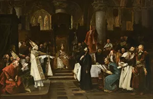 Jan Hus Gallery: John Hus before Council of Constance, before 1882