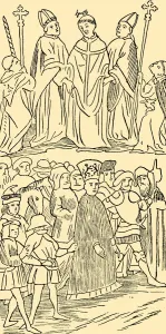 Heresy Prints: John Huss Condemned and Led To Execution, c1930. Creator: Unknown