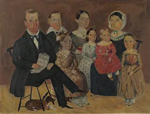 Folk Art Prints: John J. Wagner Family Portrait, c. 1940. Creator: Archie Thompson