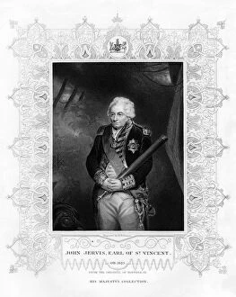 Earl Of St Vincent Gallery: John Jervis, 1st Earl of St Vincent, Admiral in the Royal Navy, 19th century.Artist: H Robinson