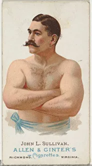 Heavyweight Prints: John L. Sullivan, Pugilist, from Worlds Champions, Series 1 (N28) for Allen &amp
