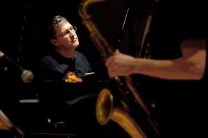 John Law Prints: John Law, Watermill Jazz Club, Dorking, Surrey, October 2015. Artist: Brian O Connor