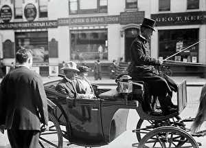 John Lind, Governor of Minnesota, in Carriage with Mrs. Lind, 1914. Creator: Harris & Ewing. John Lind, Governor of Minnesota, in Carriage with Mrs. Lind, 1914. Creator: Harris & Ewing