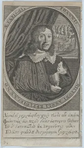 John Milton Prints: John Milton, Age 21 (frontispiece: Paradise Regained), 1747. Creator: Michael Vandergucht