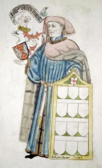 Livery Company Prints: John Olney, Lord Mayor of London 1446-1447, in aldermanic robes, c1450