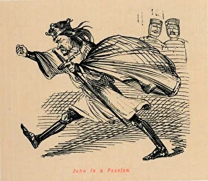 The Comic History Of England Gallery: John in a Passion, c1860, (c1860). Artist: John Leech