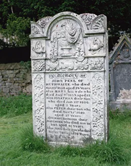 Headstone Prints: John Peels gravestone, St Kentigerns parish churchyard, Caldbeck, Cumbria