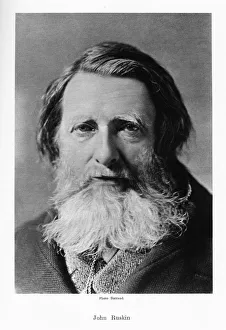 John Ruskin Collection: John Ruskin, English critic, poet and artist, c1880s.Artist: Barraud