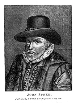 Cartographer Prints: John Speed (1542-1629), English cartographer and historian, 1816