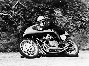 Motorcycle Race Prints: John Surtees on an MV Agusta, Waterworks Corner, Isle of Man Senior TT, 1956