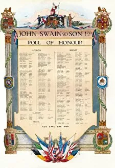 John Swain & Son Ltd. Roll of Honour, 1917. Artist: John Swain & Son