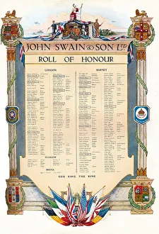 John Swain & Son Ltd. Roll of Honour, 1917. Artist: John Swain & Son John Swain & Son Ltd. Roll of Honour, 1917. Artist: John Swain & Son
