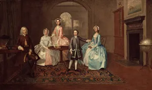 Fireplace Prints: John Thomlinson and His Family, 1745. Creator: Arthur Devis