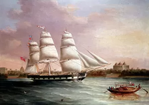 Sailing Collection: John Wood Approaching Bombay, c1850. Artist: Joseph Heard