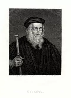 Posselwhite Collection: John Wycliffe, English theologian, 19th century. Artist: J Posselwhite