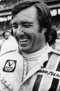 Johnny Gallery: Johnnny Rutherford racing driver at Indianapolis 500. Creator: Unknown