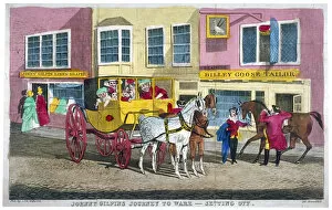 Tailors Shop Collection: Johnny Gilpins journey to Ware - setting off, c1795