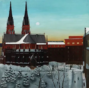 Snowy Prints: John's Church, Helsinki, 1931. Creator: Sulho Sipila