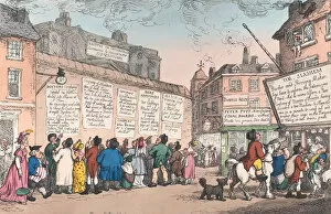 Noticeboard Collection: Joint Stock Street, March 10, 1808. March 10, 1808. Creator: Thomas Rowlandson