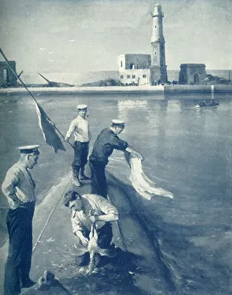 Plucking Prints: Jolly Jack-Tars as Handyman, 1917. Creator: Unknown