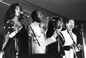 Jon Hendricks with three unidentified singers, c1998. Creator: Brian Foskett