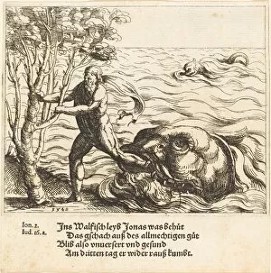 Whale Collection: Jonah is Delivered from the Whale, 1548. Creator: Augustin Hirschvogel