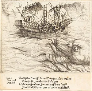 Whale Collection: Jonah in the Whale. Creator: Augustin Hirschvogel