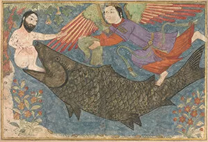 Whale Collection: Jonah and the Whale, Folio from a Jami al-Tavarikh (Compendium of Chronicles), ca. 1400
