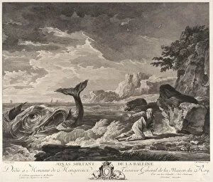 Whale Collection: Jonas Leaving the Whale, ca. 1770. Creator: Jean Baptiste Tilliard