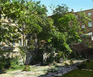 Backyard Prints: Jones Wood townhouses, East 65th and East 66th Streets between Lexington