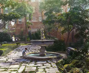 Backyard Prints: Jones Wood townhouses, East 65th and East 66th Streets between Lexington