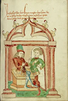 Diebold Lauber Prints: Josaphat and Barlaam in Conversation; Barlaam und Josaphat