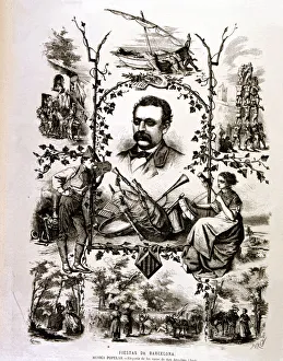 Personages Prints: Jose Anselmo Clave (1831-1906), Spanish music composer. Allegory of the Clave Choirs