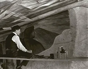 Modotti Prints: José Clemente Orozco at Work, 1926. Creator: Modotti; Tina (1896-1942)