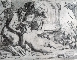 Blanco Y Negro Prints: Jose Ribera Pintor Espanol 1588 - 1652 Silenio Ebrio Grabado