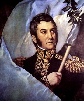 Jose de San Martin (1777-1850), Argentine general and politician, architect of of