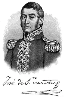 Independence Prints: Jose de San Martin, 19th century Argentine general and independence leader, (1901)