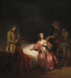 Accusation Gallery: Joseph Accused by Potiphars Wife, 1655. Creator: Rembrandt Workshop