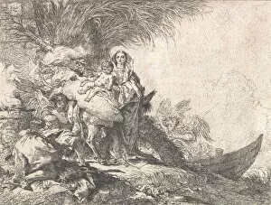 Adoration Gallery: Joseph Adoring the Christ Child near a Smoking Altar, from the Flight into Egypt, 1752