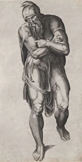 Beatrizet Nicolas Gallery: Joseph of Arimathea, after Michelangelos Crucifixion fresco in the Cappella Paolina, V