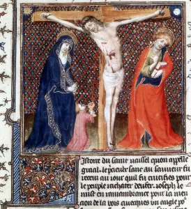 Pain Prints: Joseph of Arimathea receiving Christs blood, 15th century
